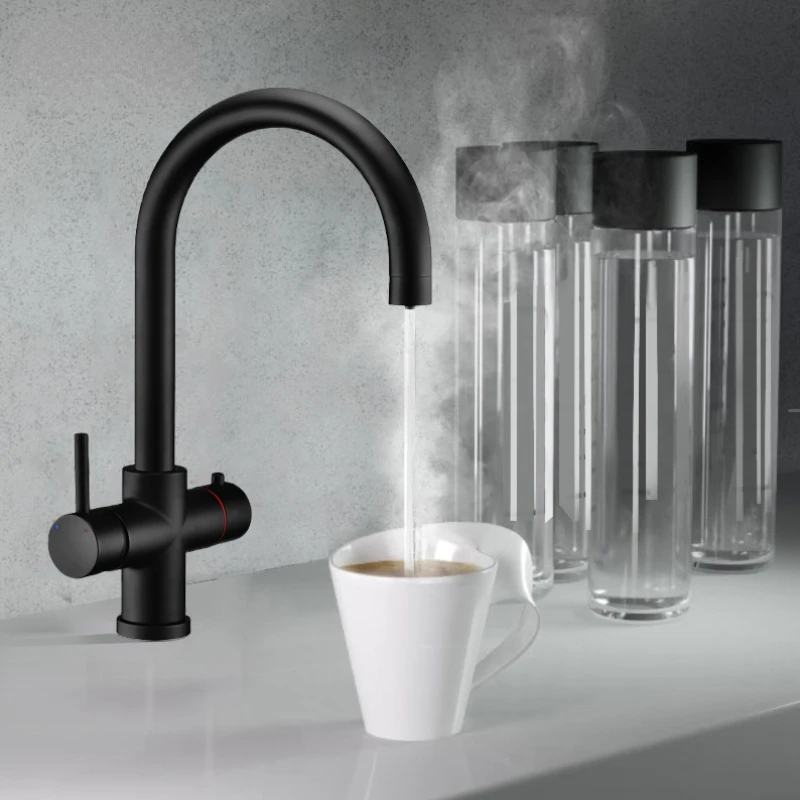 

4 in 1 Matt Black kitchen Boiling Water Tap with Chilling Function