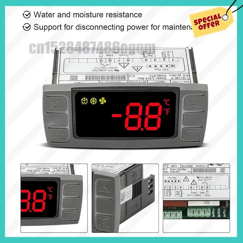 -ABJZ Dixell XR02CX-4N1F1 温度コントローラー用、冷蔵庫/冷凍庫に適合する Dixell 温度コントローラー用交換用