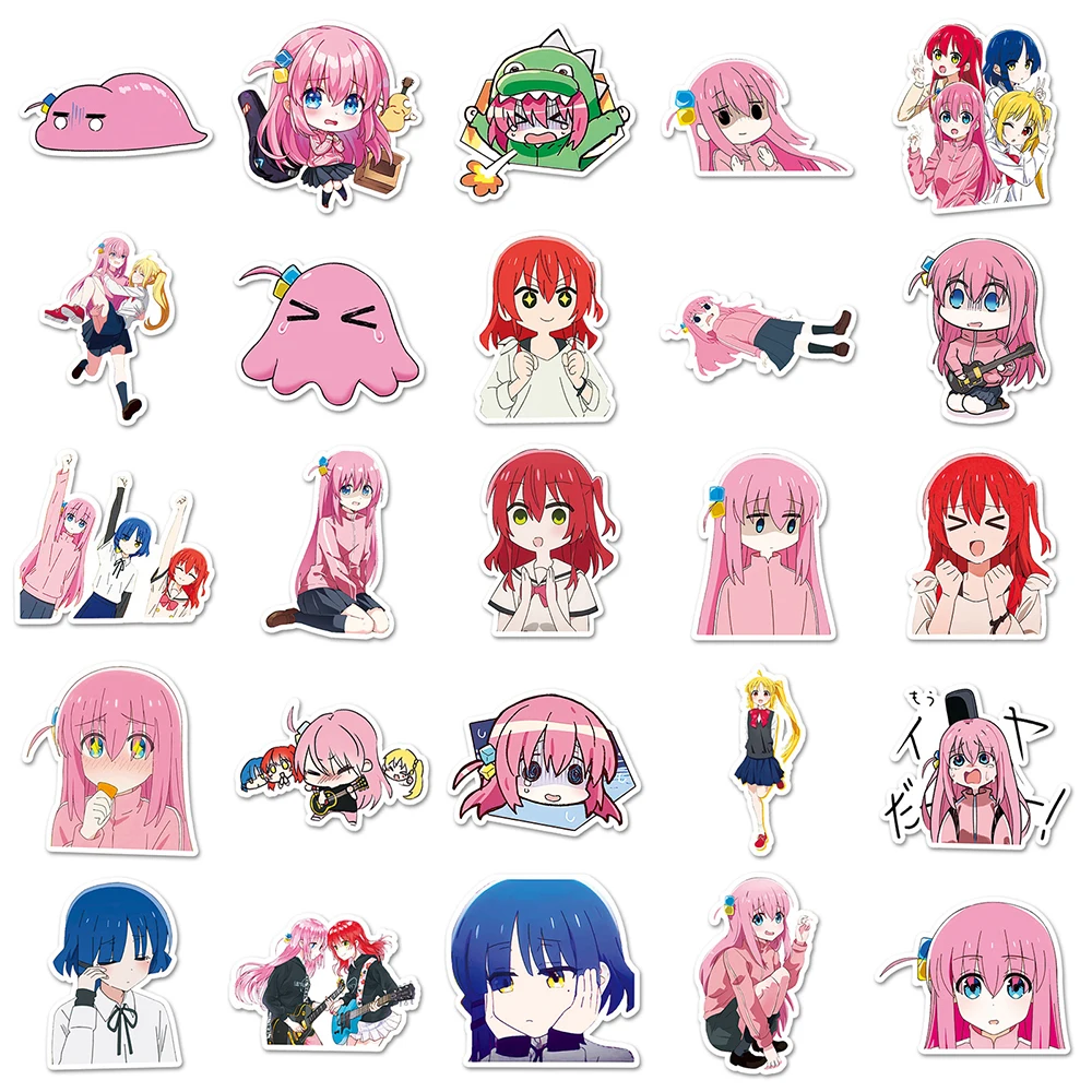 10/30/50PCS Anime BOCCHI THE ROCK Stickers Cute Cartoon Graffiti Decals DIY Laptop Phone Fridge Skateboard PVC Sticker Wholesale