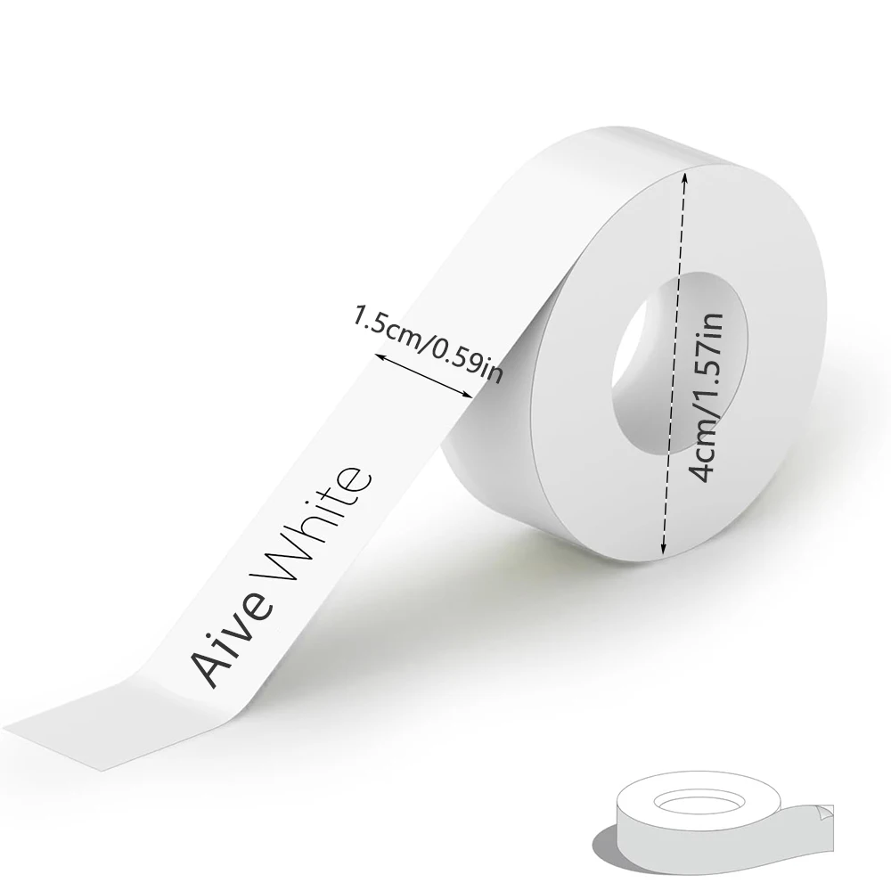 1~10 Rolls 15mmX6m Continuous Label Paper Compatible Phomemo Q31 Q32 Q30S Q30 D35 D10 Label Maker Tape, Black On White