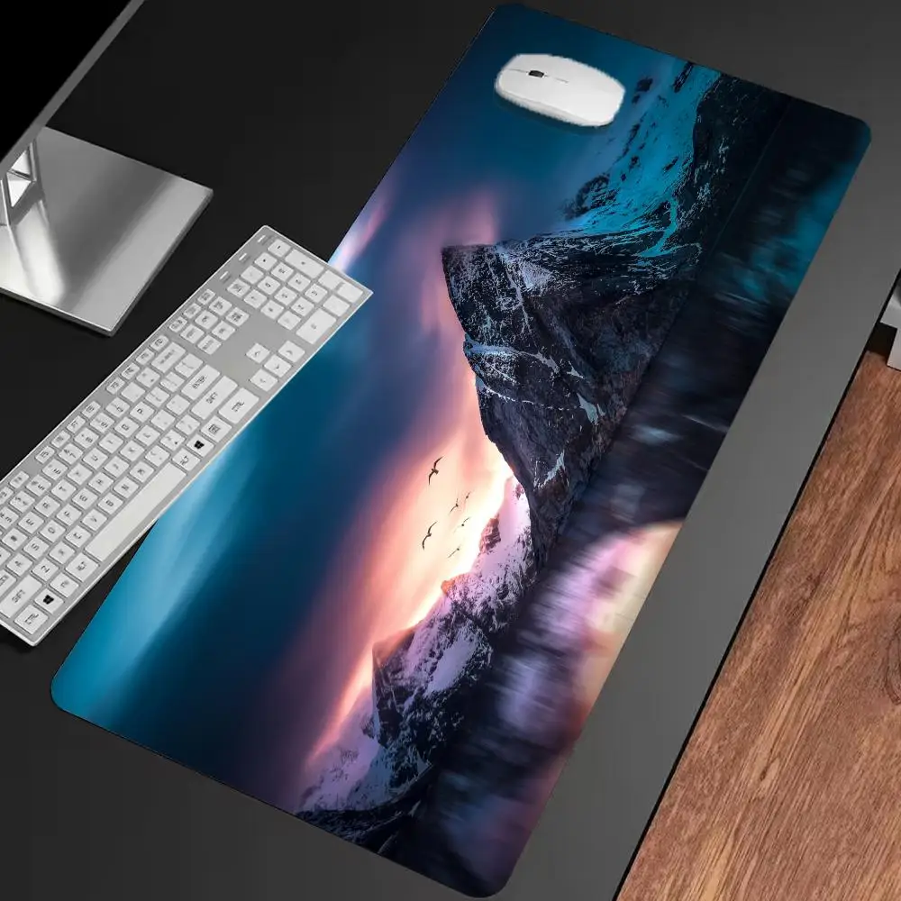 

Двухцветный коврик для мыши Mountain Dawn, нескользящий игровой коврик для мыши, геймерский киберспортивный игровой механический коврик XXL, настольный коврик