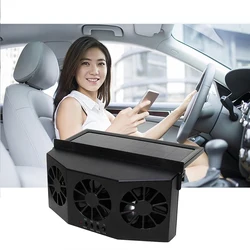 Car Cooling System Solar Panel Car Window Cooler Fan Auto Air Vent Ventilation Fan Solar Radiator 3 Fans For Camper