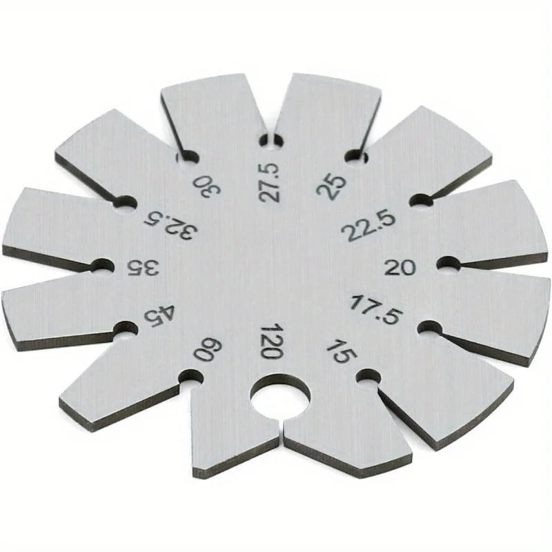 1pc Bevel Gauge, Stainless Steel Axe Angle Gauge Round Shape Knife Angle Finder 15-120 Degree for Measuring Knife Angle view 3