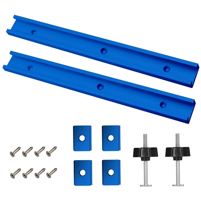 ABRE-2T-Guide السكك الحديدية المشبك القضبان المصنوعة من سبائك الألومنيوم، 400 مم T-Slot Track Mitrerail Set، الأخدود Slidrail مع المنزلق M8/M6