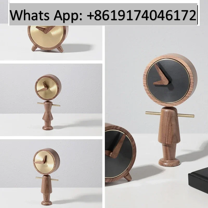 

1PCS Modern light luxury bracket, clock ornament, handmade seat clock, model room, desk, bedroom