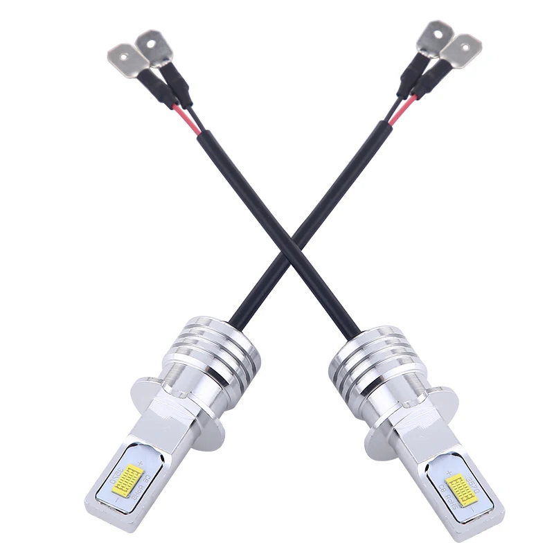 2Pcs H3 LED Headlight Bulb LED H3 Car Light Fog Lights1:1 Size Replica Replacement Halogen Lamp 80W 12V 24V Auto Lamp