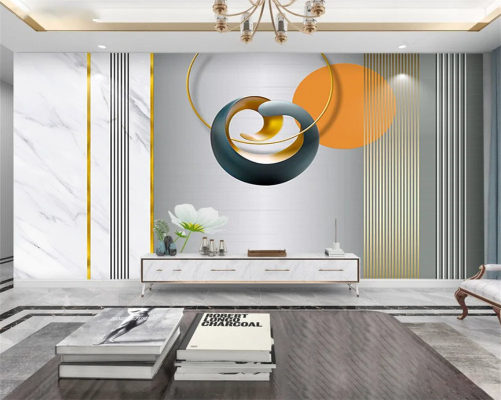 beibehang Custom TV background three-dimensional geometry modern simple decoration living room sofa bedroom background wallpaper