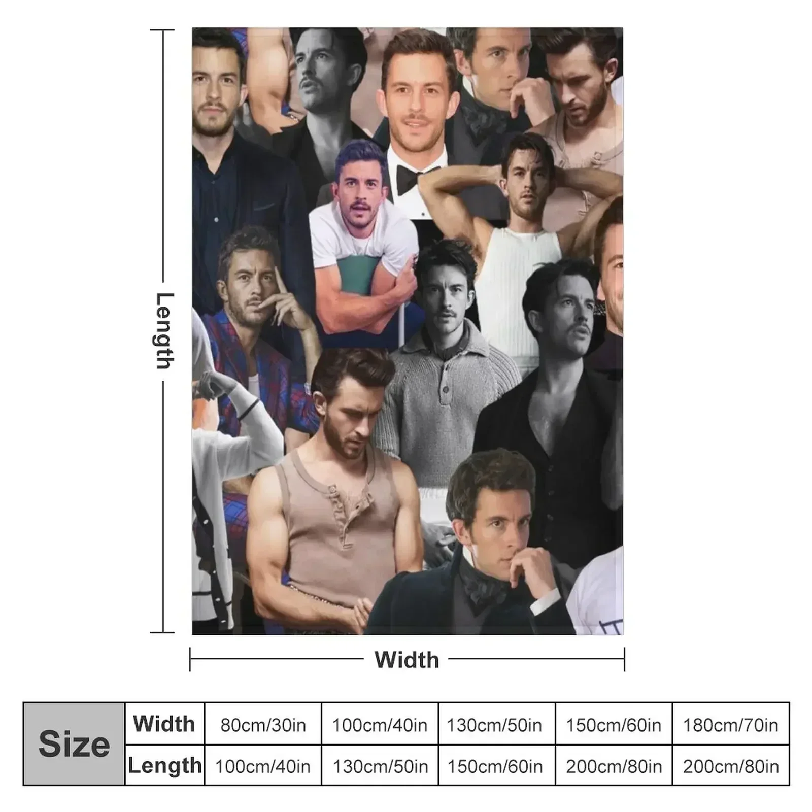 Jonathan Bailey photo collage Throw Blanket Heavy cosplay anime Furrys Cute christmas gifts Multi-Purpose Blankets