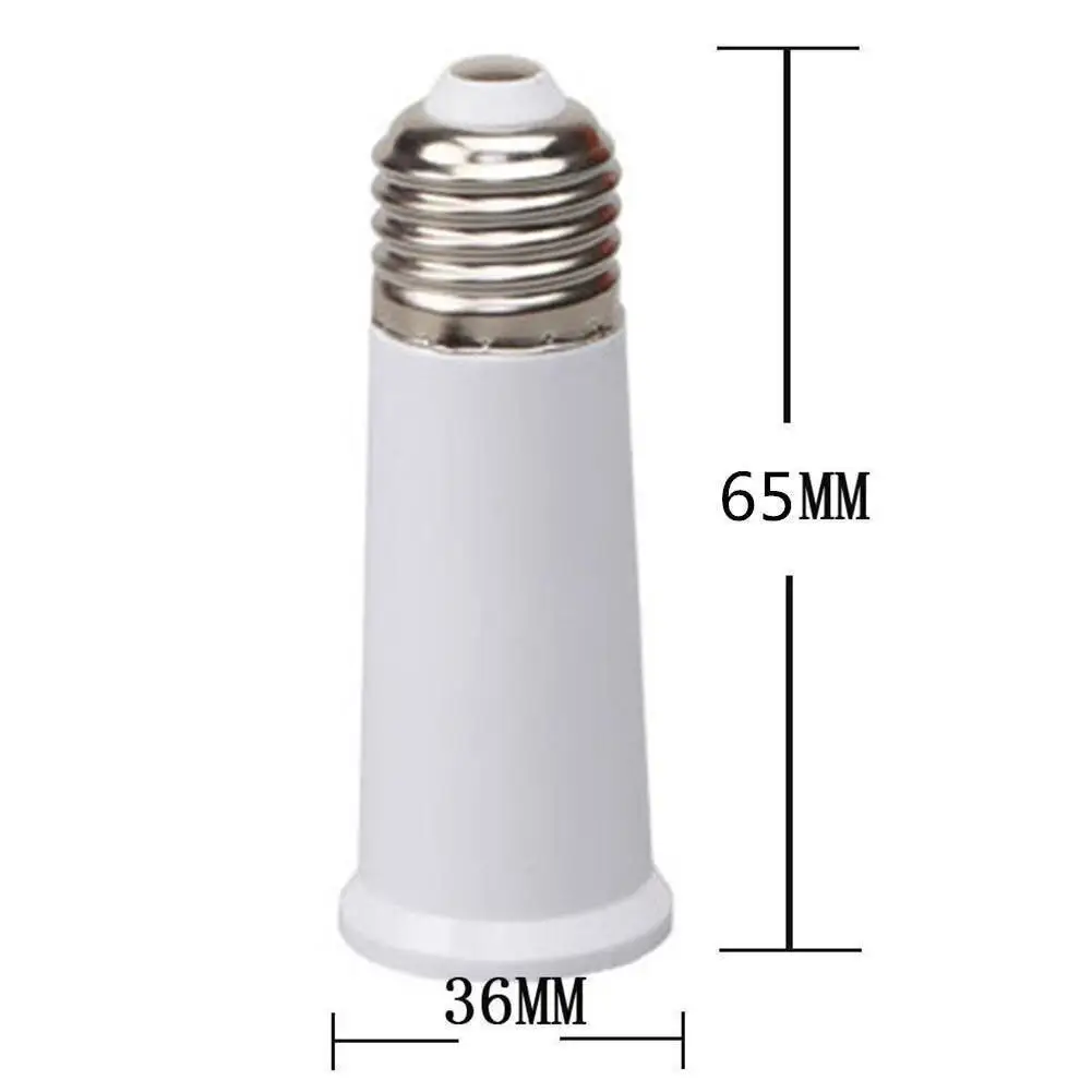 Luz Soquete Extender Adaptador, Base do bulbo do parafuso, Suporte da lâmpada, Conversor, Suporte da lâmpada, E27 a 65mm