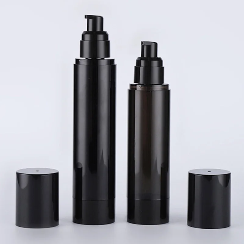 10Pcs 15ML 30ML 50ML 100ML 150ML Mini Empty Portable Black Empty Airless Dispenser Lotion Pump Cream Bottles