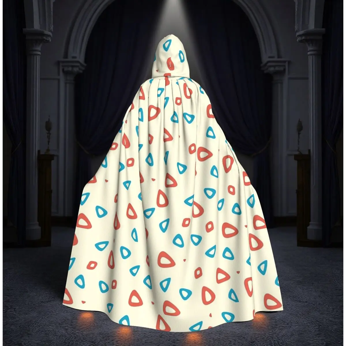 

Togepi Pattern Long Hooded Cloak Witch Medieval Costume Cosplay Cape HalloweenVampire Adult Unisex