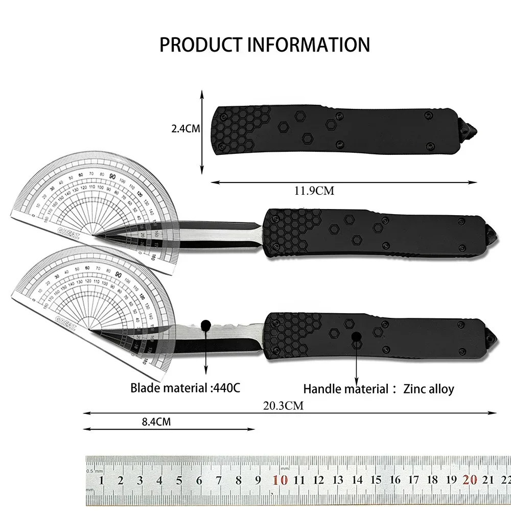 3 Styles Outdoor Survival Pocket Knife Zinc Alloy Handle 440C Blade Hunting Tactical Folding Blade Knives Utility EDC Tools