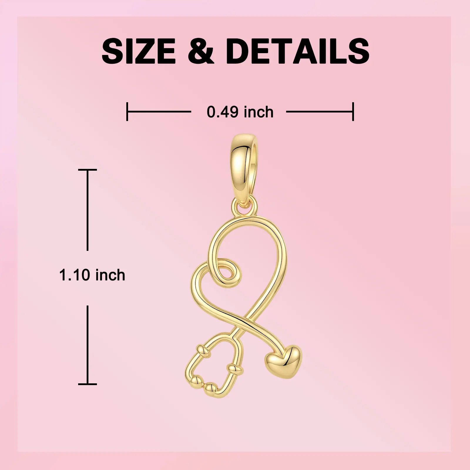 925 Sterling Silver Heart Stethoscope Dangle Charm Bead Infinity Love Nurse Doctor Medical Pendant Fit Bracelet DIY Jewelry Gift