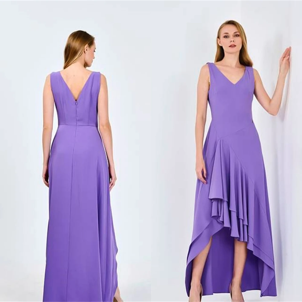 

Customized Delicate Purple Jersey Evening Dress Modern Sweetheart Sleeveless Cocktail Dress Classic Zipper Back Party Dress