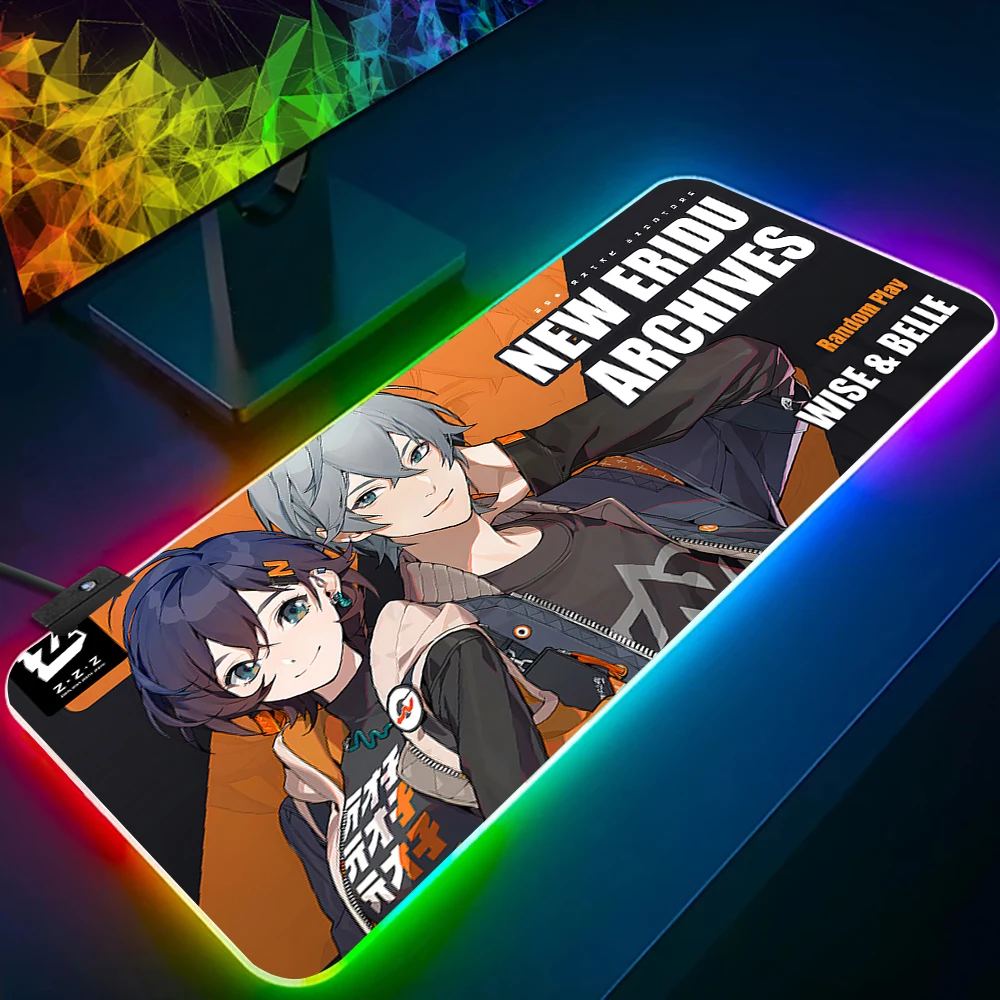 

Zenless Zone Zero ZZZERO Nicole RGB Pc Gamer Keyboard Mouse Pad Mousepad LED Glowing Mouse Mats Rubber Gaming Computer Mausepad