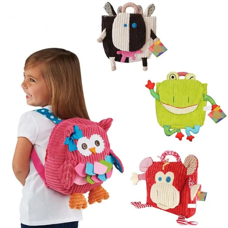 Sac à dos pour tout-petits pour bébés filles et garçons, mignon théâtre 3D, mini sac en peluche, dessin animé animal, sac de livre althpour enfants de 2 à 5 ans, rose