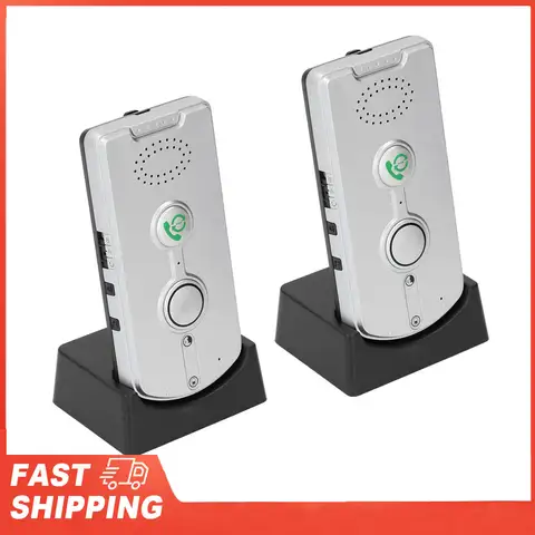 Wireless Intercom System 2 Way Voice Caller 1000M Long Range Bidirectional Communicating Pager Silver Wireless Voice Caller