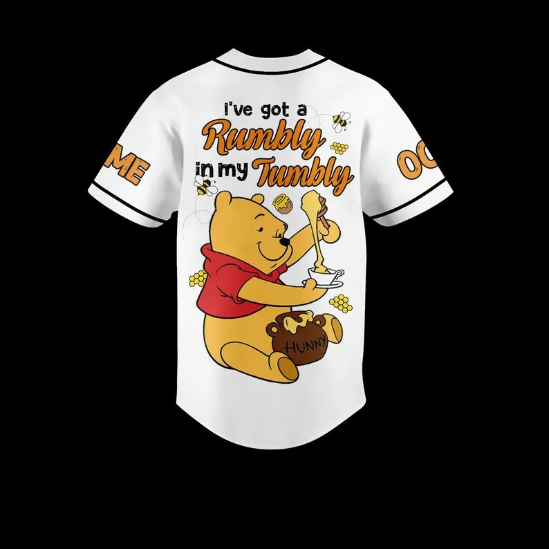 Pooh Bear Baseball Jersey, Winnie The Pooh Jersey, Disney Baseball Shirt, Winnie The Pooh Baseball Shirt, Personalized Baseball