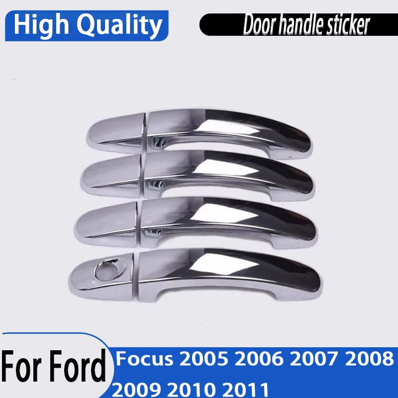 Styling Accessories For Ford Focus 2005 2006 2007 2008 2009 2010 2011 Glossy Black Chrome Car Door Handle Cover Trim Overlays