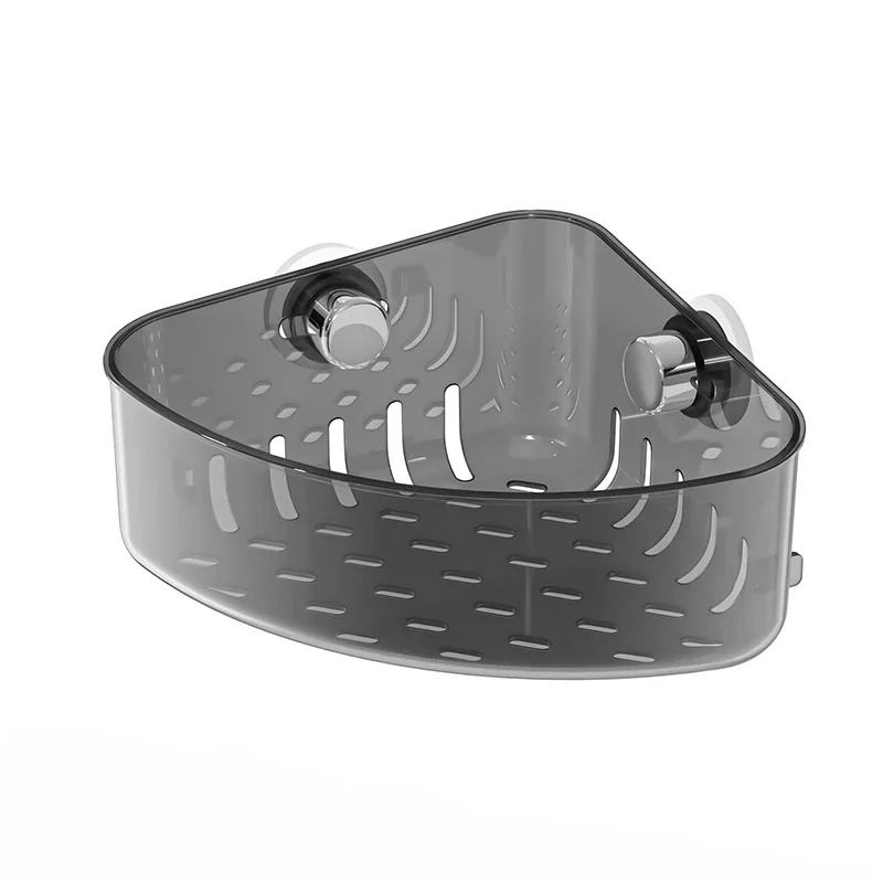 New Suction Cup Corner Rack Bathroom Shelf Toilet Toilet Tripod Plastic Wall-Mounted Sponge Sink Corner Storage Kitchen Rack