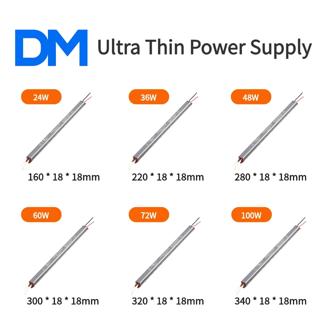 التيار المتناوب 170-265 فولت إلى تيار مستمر 12 فولت/24 فولت 18 واط 24 واط 36 واط 48 واط 60 واط 72 واط 100 واط سامسونج تحويل التيار الكهربائي LED محول سائق محولات الإضاءة