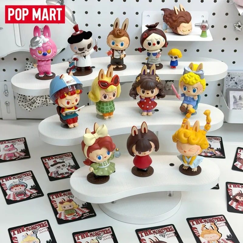 In Stock Original Popmart Labubu Vintage Hair Salon Series Figurines Blind Box Cute Desktop Decoration Model Surprise Gift