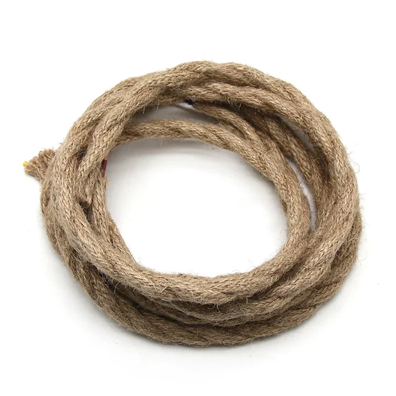 2/5/10m Hemp Rope Electrical Wire Twisted Cable 2/3 Cores For DIY Retro Light Bar Decor Retro Style Copper Vintage Lamp Line