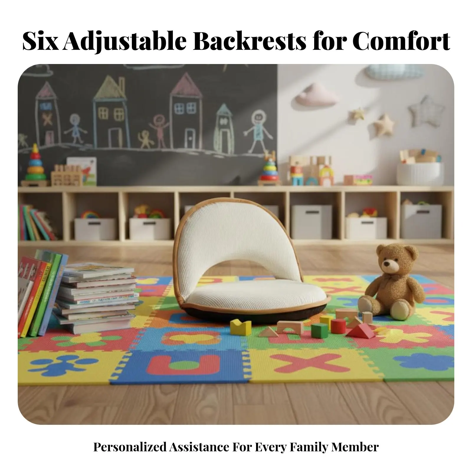 Colchoneta Plegable con Forma Floral, Asiento con Respaldo Ajustable, Diseño Ligero para Niños Pequeños, para Ventana o Esquina de Ventana