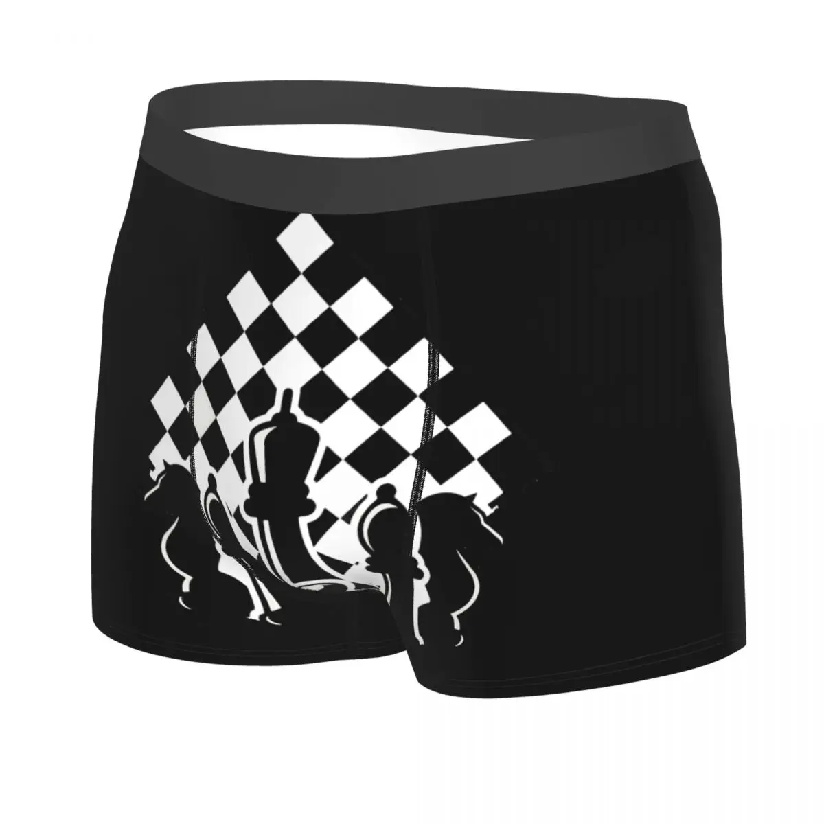 Black And White Chess Stuff Men's Boxer Briefs,Highly Breathable Underwear,High Quality 3D Print Shorts Birthday Gifts