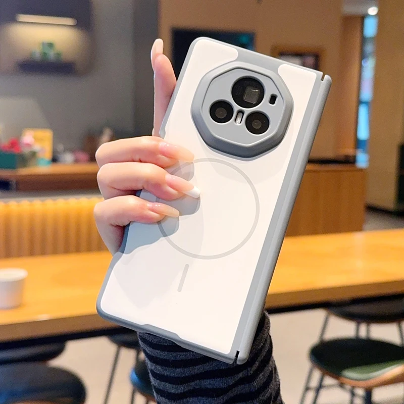 Etui na telefon Honor Magic V3 VS3, matowe, z delikatnym wzorem, magnetyczne, składane, odporne na wstrząsy i utlenianie. — zdjęcie produktu 2