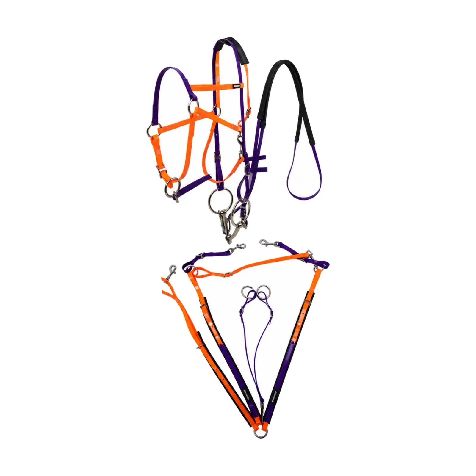TPU Endurance Bridle Set for Horses with Breastplate Padded Reins Metal Buckles Clip Hardware for Trail Rides Equestrian Gear