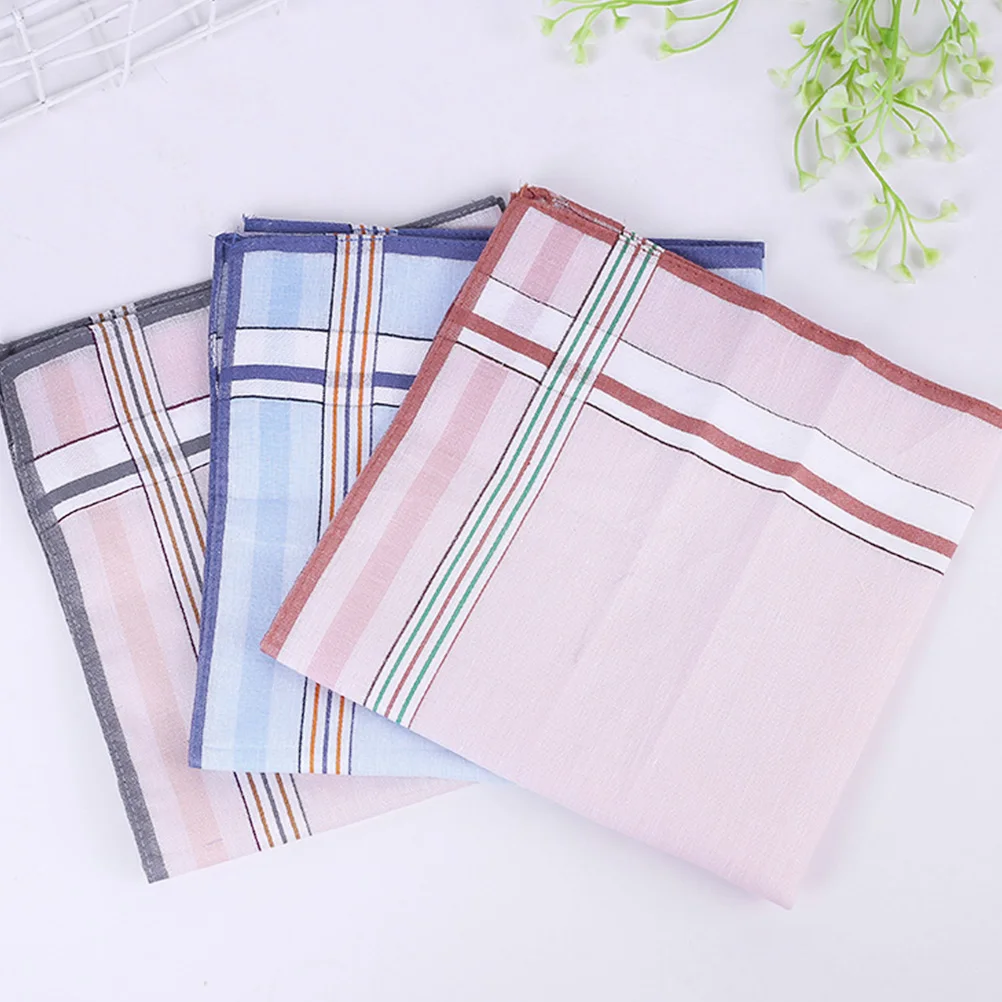 

12pcs Men'S Handkerchief Square Sweat-Absorbent Lightweight Durable Easy Carry For Wipe Sweat Blow Nose Spills Hand Towel