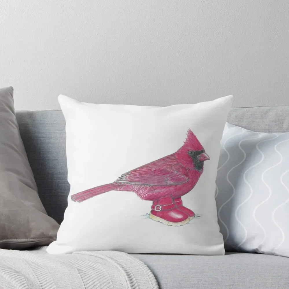 

Cardinal in Snow Boots Throw Pillow Throw Pillow Covers Pillow Cases Decorative