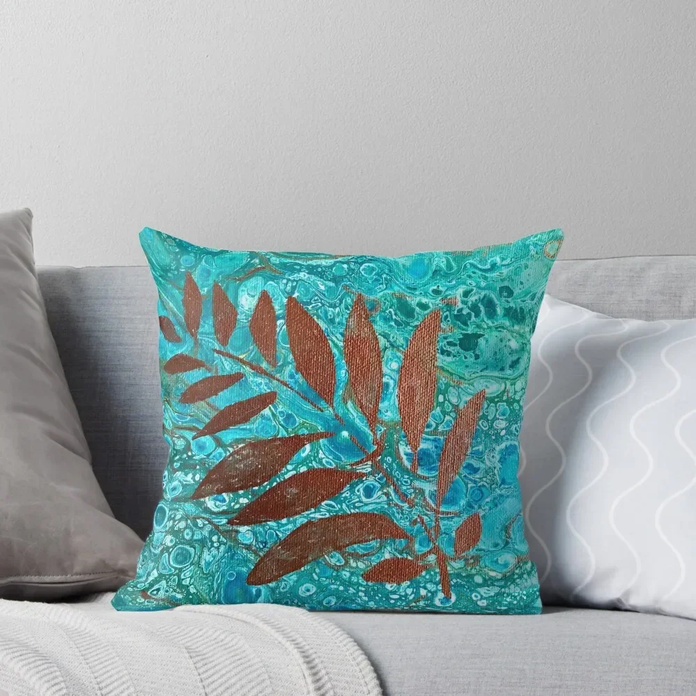 Autumn Leaf Drifting in the Blue Ocean| Leaves Art Throw Pillow autumn decoration Pillow Cover Pillow