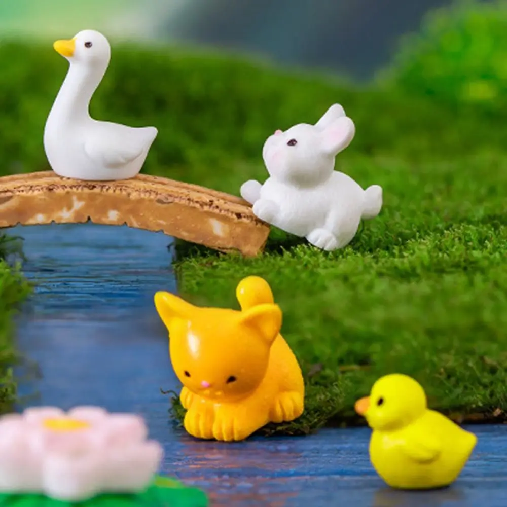 Cat Duck Sheep Squirrel Frog Turtle Animals Micro Landscape Ornaments Cute Realistic Zodiac Animals Miniatures Handmade