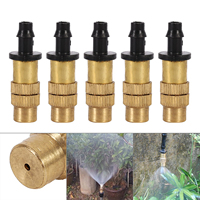 5pcs Adjustable Brass Misting Spray Nozzle Atomizing Sprinkler For Garden Watering Irrigation