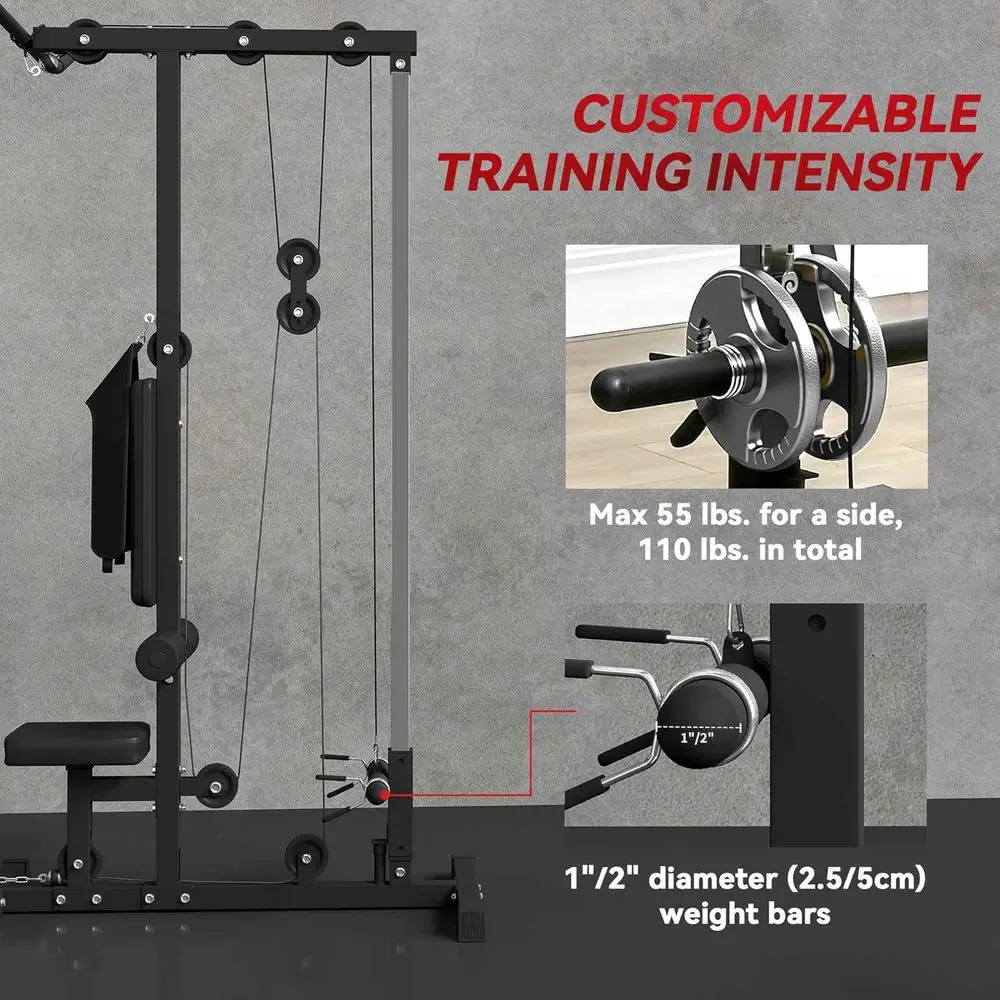 Lat High Low Pulley Station With Adjustable Seat And Footplate_voghion.com