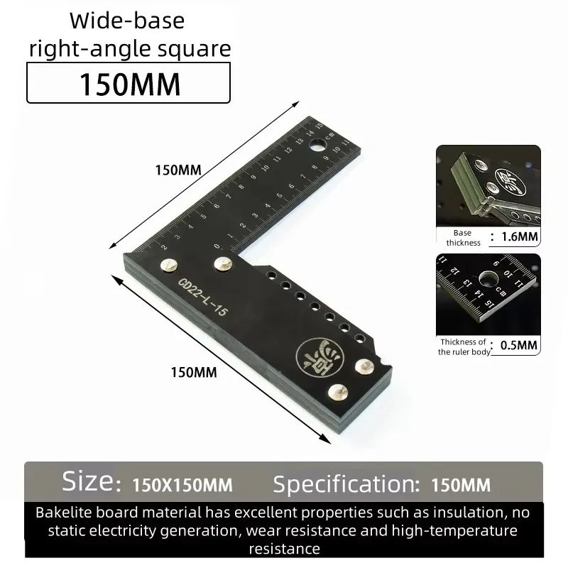 أدوات مسطرة سبيكة لأعمال النجارة مسطرة الزاوية اليمنى من النوع L DIY دعم مخصص من الدرجة OEM