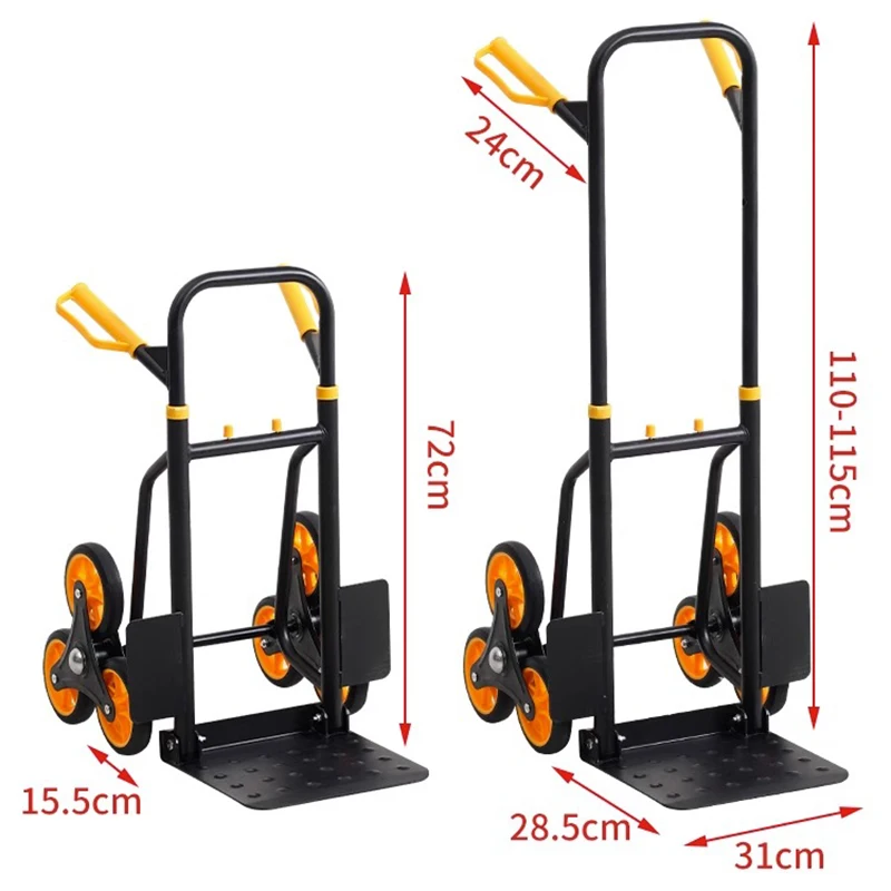 

Stair Climber Hand Truck and Dolly, 300KG Capacity Heavy-Duty Trolley Cart with Telescoping Handle and Rubber Wheels