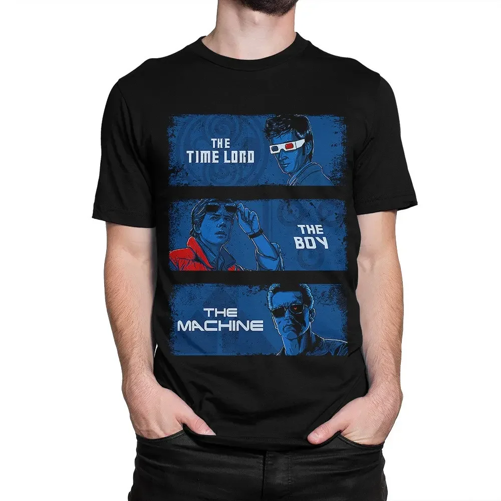 Time Lord Marty Mcfly And Terminator Combo T-Shirt  Men'S Women'S Sizes  Cotton Tee (Wra-036)