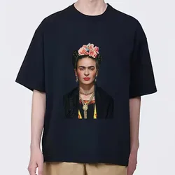 F-Frida Kahlos Art T Shirt Men Couple Combination Clothes Short Sleeve Collar Fashion woman Cotton