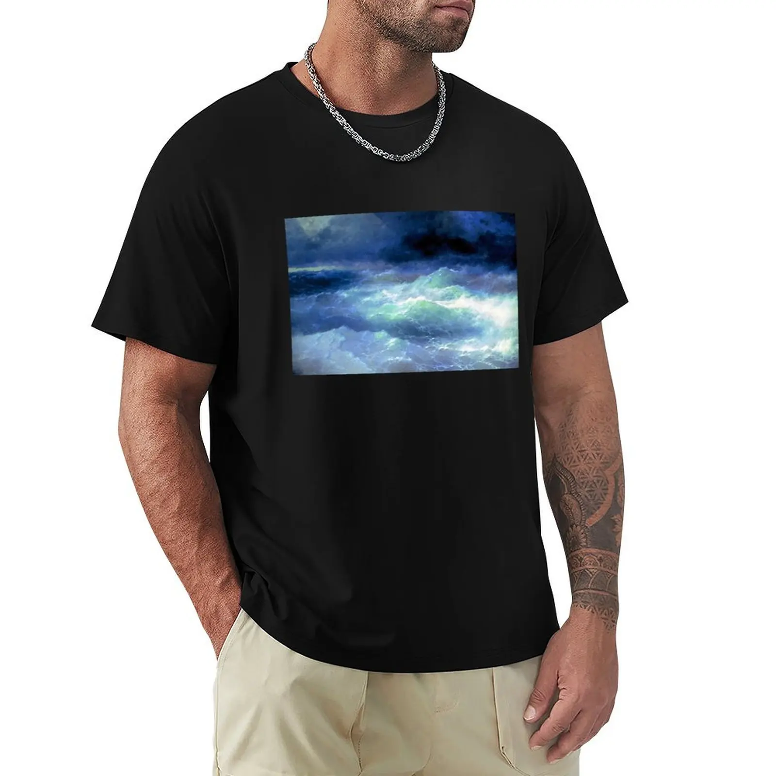 Among the waves. Ivan Aivazovsky T-Shirt Streetwear Print Tee Shirt