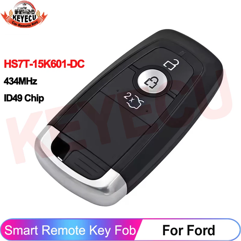 

KEYECU 434 МГц ID49 чип HS7T-15K601-DC для Ford Edge Galaxy S-Max 2017-2021 FIGO KA 2018-2021, автомобильный дистанционный ключ A2C93142100