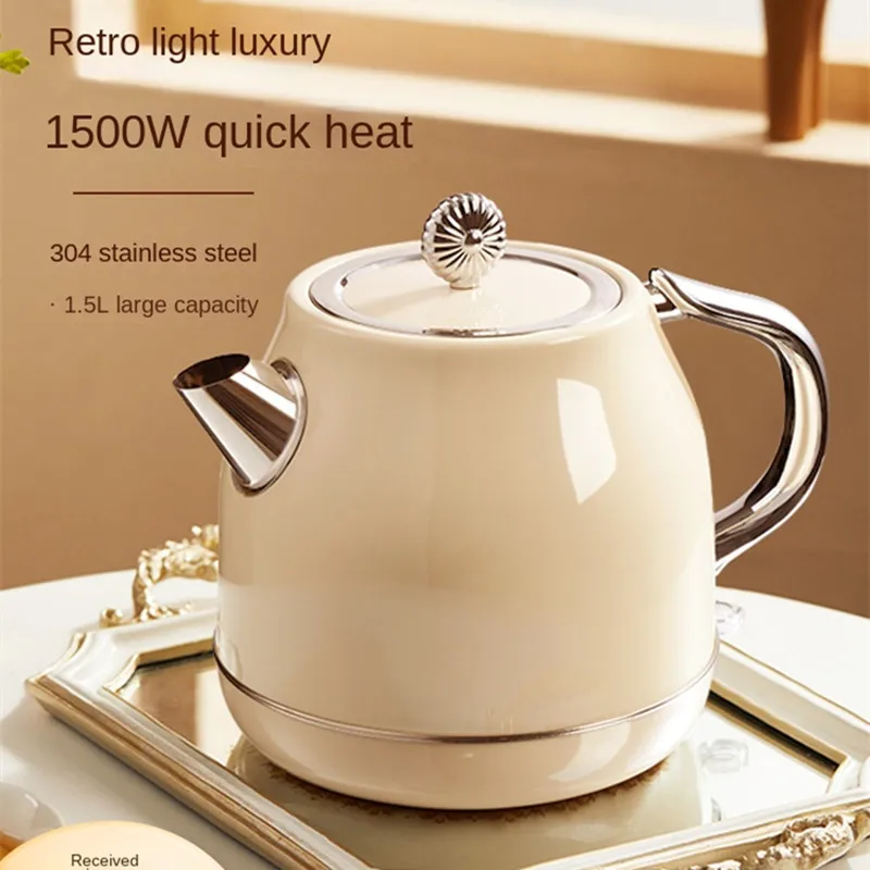 1500ML Electric Kettle 220V Water Boiling Kettle Pot Green/White Color Available Fast Heating Stainless Steel Inner