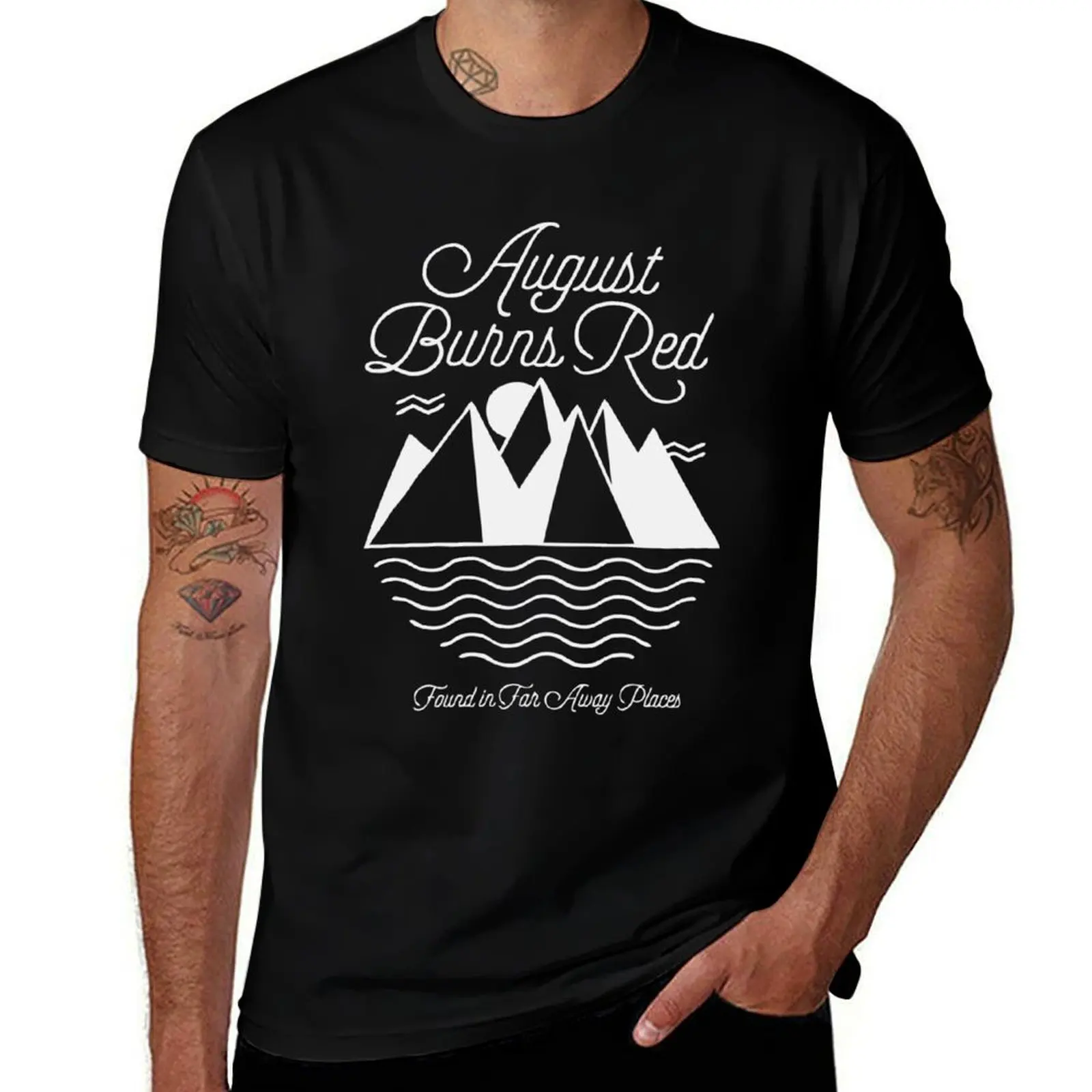 

august black art5 burns Classic red T-Shirt Sports Basic Short Sleeve T-Shirt