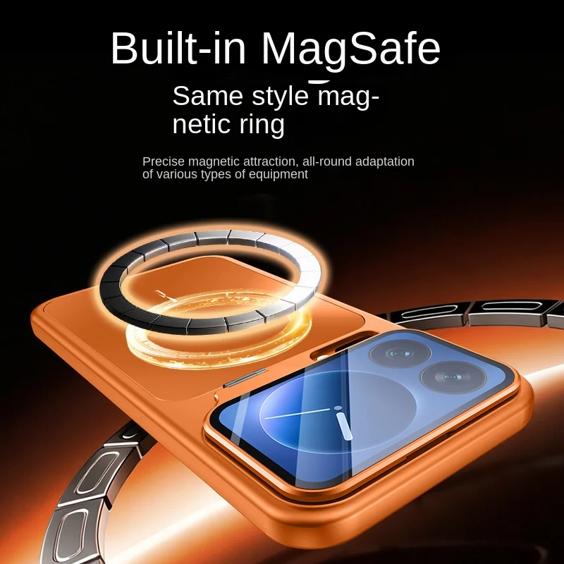 Custodia con supporto per obiettivo regolabile per Xiaomi MI 17 Pro Max MagSafe Protezione per obiettivo di ricarica wireless magnetica Cover posteriore per PC Premium