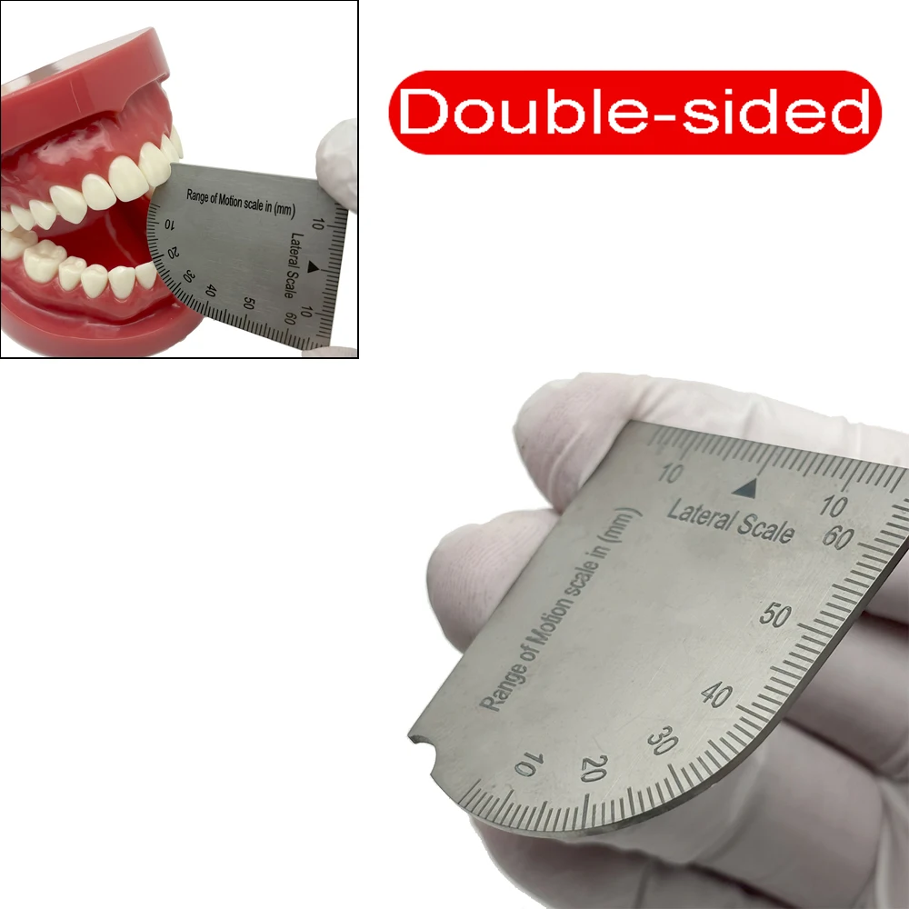 1 piece Dental Precision Measuring Ruler Dental Thickened metal Bite Gauge Caliper Mouth Gag Opening Capacity Measuring Ruler ﻿