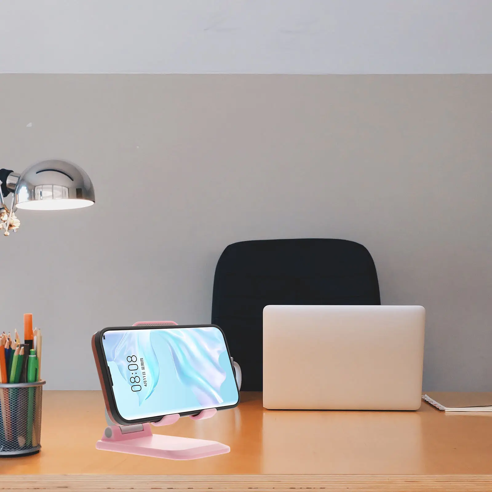 

Cell Phone Stand Adjustable Foldable Desktop Phone Holder Non-Slip Silicone Pad Portable Tablet Bracket for Home Office