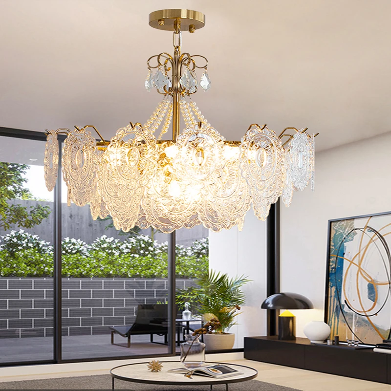 2024 Celling Chandeliers Modern Suspension Home Decor Lustre Indoor Celling Lamp Home Appliance Sunflower Glass