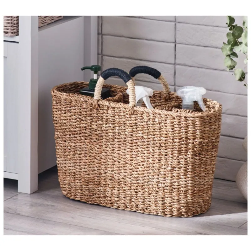 Handle hand woven handbag home decoration diaper finishing storage basket